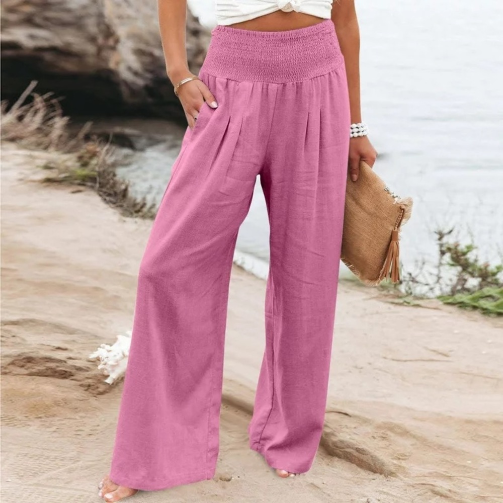 BUBBLEGUM PINK FLOWY SUMMER PANTS 🌷⭐️